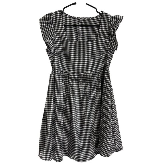 SHEIN Dresses & Skirts - SHEIN black plaid maternity dress size small